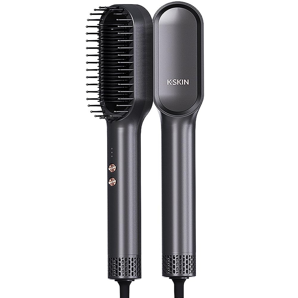 NWT K•SKIN 2-in-1 Hair Straightener Brush & Hair Dryer